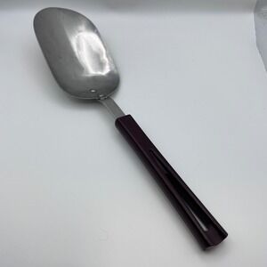 Vintage Stanhome Stanley Home Products Stainless Serving Spoon Burgundy Handle